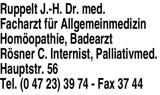 Anzeige Ruppelt J.-H. Dr. u. Rösner C.