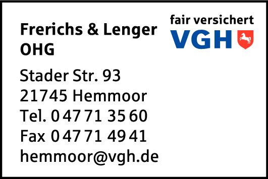 Anzeige Frerichs & Lenger OHG VGH-Versicherungsagentur