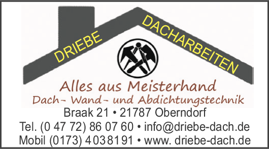 Anzeige Driebe Dacharbeiten