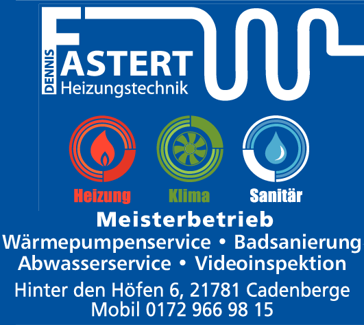 Anzeige Fastert Dennis Heizung-Klima-Sanitär Heizungstechnik
