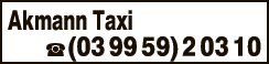 Anzeige Akmann Taxi & Mietwagen Taxi