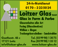 Anzeige Loitzer Glas GmbH
