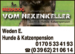 Anzeige Hunde- Katzenpension E. Weden
