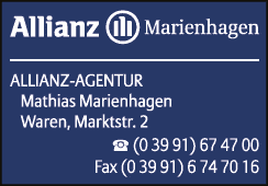 Anzeige Marienhagen Mathias Allianz Agentur