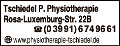 Anzeige Physiotherapie Praxis Peter Tschiedel