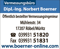 Anzeige Boerner Norbert Dipl.-Ing. Öffentlich bestellter Vermessungsingenieur