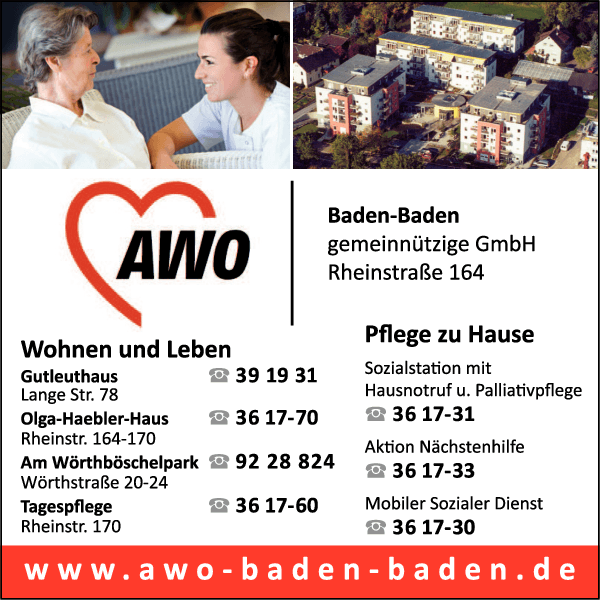 Anzeige AWO Baden-Baden gemeinnützige GmbH