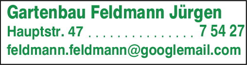 Anzeige Feldmann Jürgen Garten- und Landschaftsbau