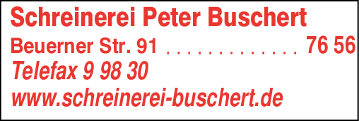 Anzeige Buschert Peter Schreinerei