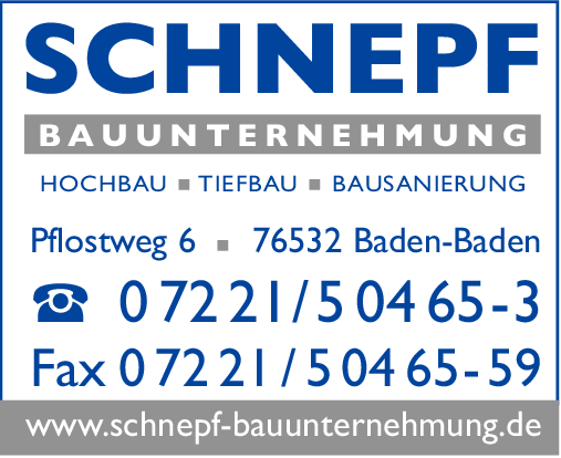 Anzeige Schnepf Franz GmbH & Co. KG Bauunternehmung