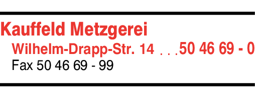 Anzeige Kauffeld Metzgerei