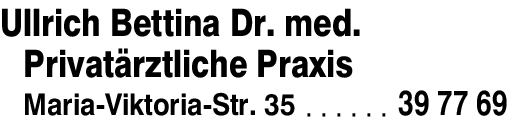 Anzeige Ullrich Bettina Dr. med. Hautarztpraxis Privatpraxis