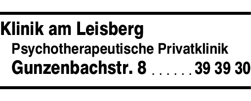 Anzeige Klinik am Leisberg Psychotherapeutische Privatklinik