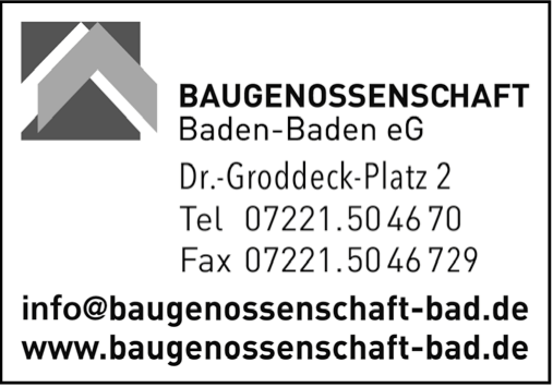 Anzeige Baugenossenschaft Baden-Baden eG