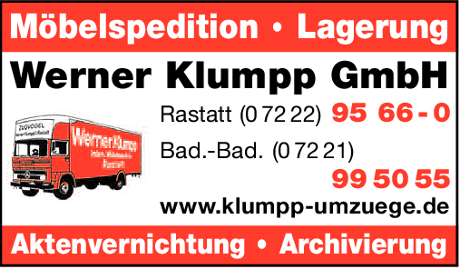 Anzeige Klumpp Werner GmbH Möbelspedition