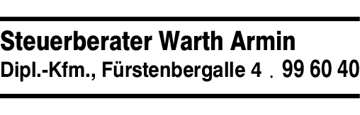 Anzeige Warth Armin Dipl.-Kaufmann Steuerberater