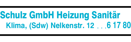 Anzeige Schulz GmbH Heizung - Klima - Sanitär