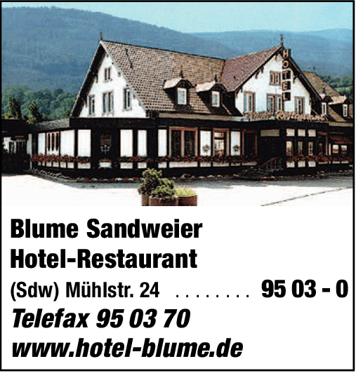 Anzeige Blume Hotel - Restaurant