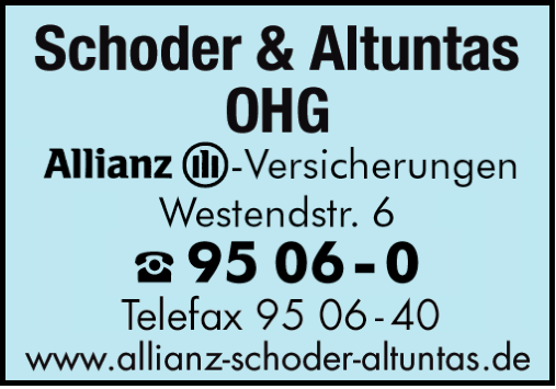 Anzeige Allianz Generalvertretung Schoder & Altuntas OHG Versicherung