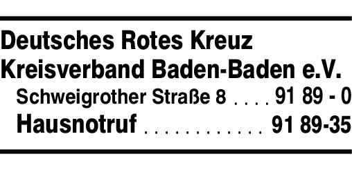 Anzeige Deutsches Rotes Kreuz