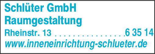 Anzeige Schlüter GmbH Inneneinrichtung
