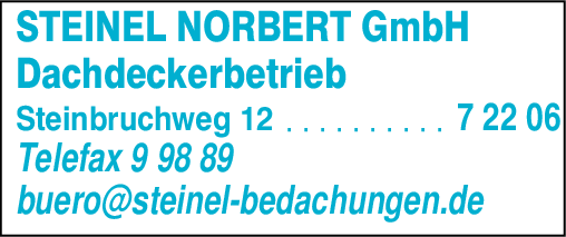 Anzeige Steinel Norbert GmbH Dachdeckerbetrieb