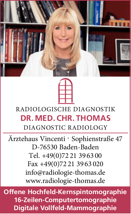 Anzeige Thomas, Christine Dr. med. Radiologische Diagnostik