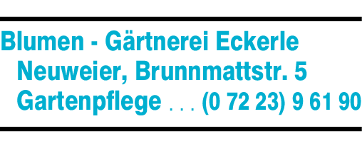 Anzeige Eckerle Walter Gärtnerei