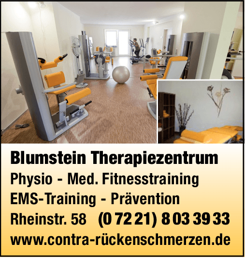 Anzeige Blumstein Klaus Therapiezentrum für Physio, Krankengymnastik