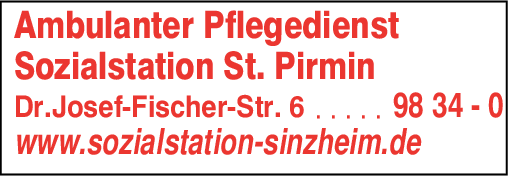 Anzeige Ambulanter Pflegedienst Sozialstation St. Pirmin