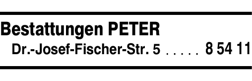 Anzeige Peter Bestattungen