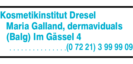 Anzeige Dresel Bettina Kosmetikinstitut