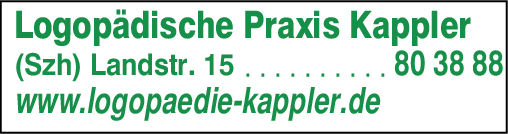 Anzeige Kappler Birgit Praxis für Logopädie u. LRS-Therapie