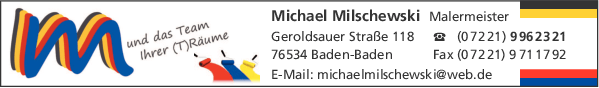 Anzeige Milschewski Michael Maler