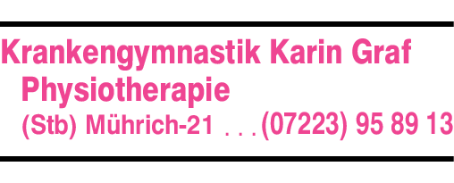 Anzeige Graf Karin Krankengymnastik & Physiotherapie