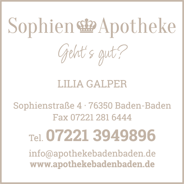 Anzeige Sophien Apotheke Inh. Lilia Galper