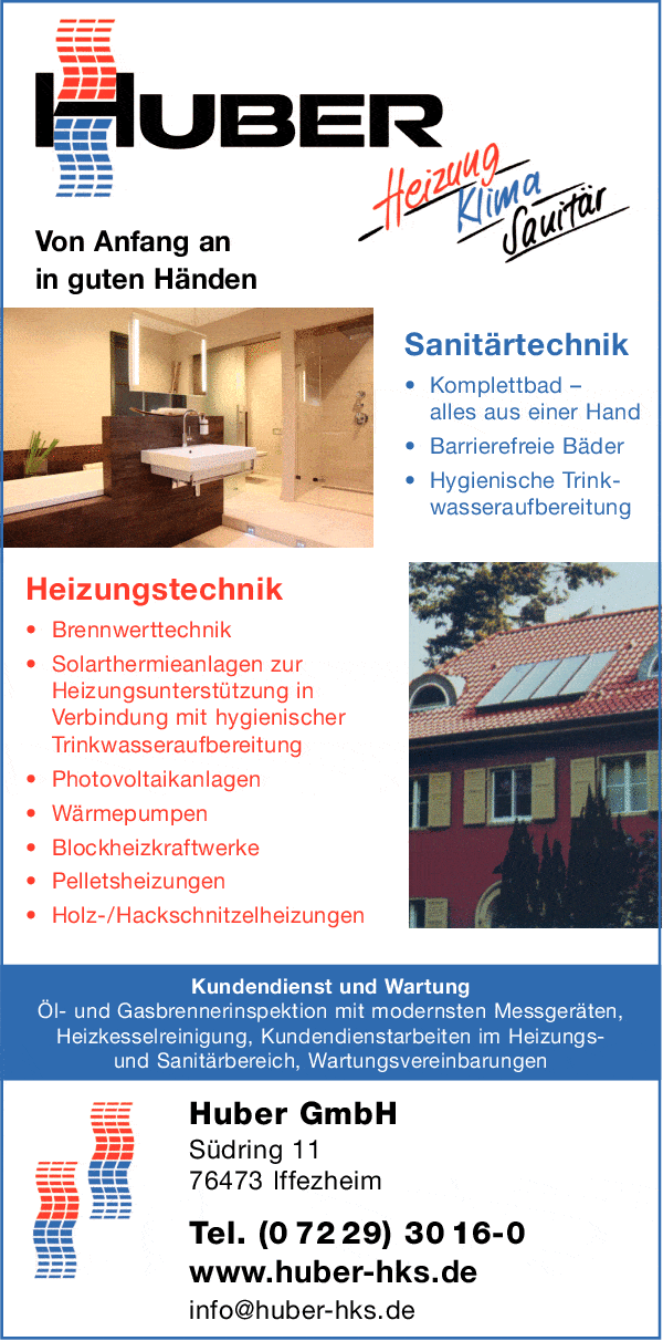 Kundenbild groß 1 Huber GmbH Heizung Klima Sanitär