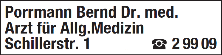 Kundenbild groß 1 Porrmann Bernd Dr. med. Arzt für Allgemeinmedizin