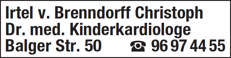 Kundenbild groß 1 Irtel von Brenndorff Christoph Dr. med. Kinder- und Jugendmedizin u. Kinderkardiologie