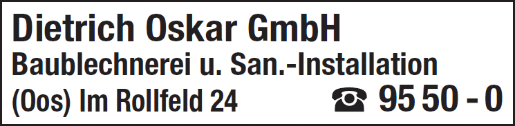 Kundenbild groß 1 Dietrich Oskar GmbH Baublechnerei-San.Installation