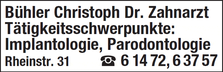 Kundenbild groß 1 Bühler Christoph Dr. Zahnarzt, Implantologie, Parodontologie