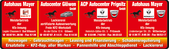 Anzeige Autocenter Glöwen GmbH