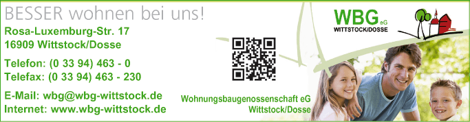 Anzeige Wohnungsbaugenossenschaft eG Wittstock/Dosse