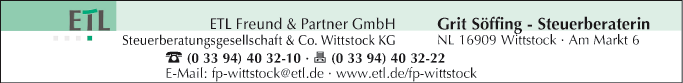 Anzeige ETL Freund & Partner GmbH Steuerberatungsgesellschaft, Grit Söffing
