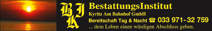 Anzeige Bestattungen Am Bahnhof GmbH