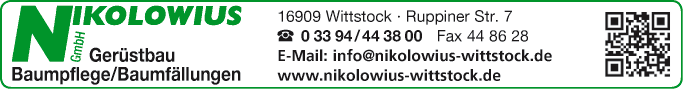 Anzeige Nikolowius GmbH Garten- & Landschaftsbau