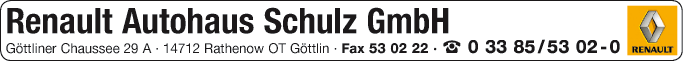 Anzeige Autohaus Schulz GmbH