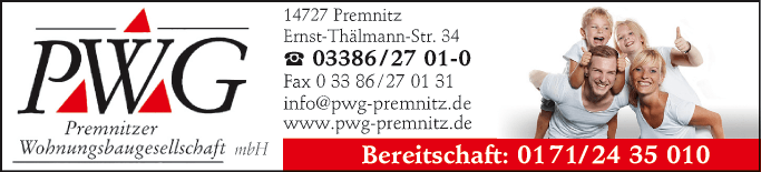 Anzeige Premnitzer Wohnungsbaugesellschaft mbH