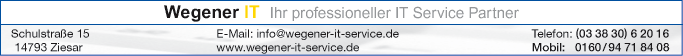 Anzeige Wegener IT Service und Beratung
