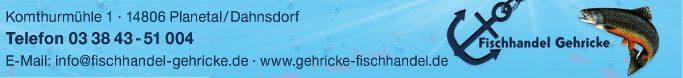 Anzeige Fischhandel Gehricke